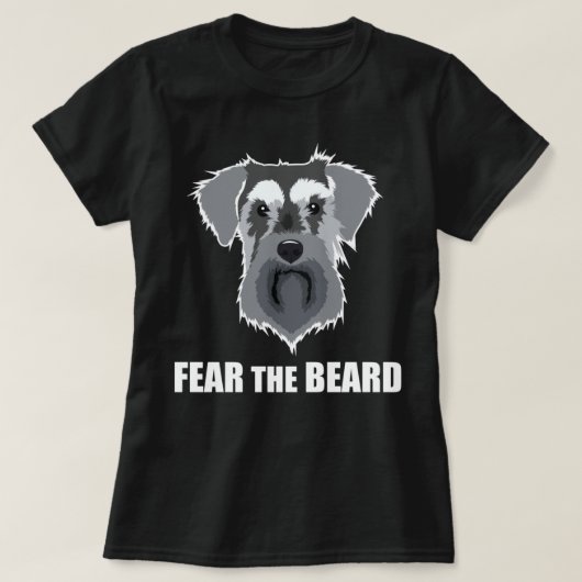 Dog Meme Fear the Beard Mini Schnauzer Long Sleeve Tシャツ (デザイン正面)