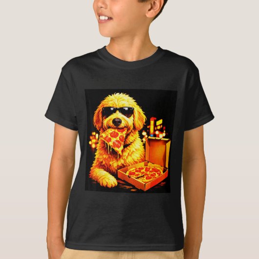 Dog meme goldendoodle meme with sunglasses eat tシャツ (正面)