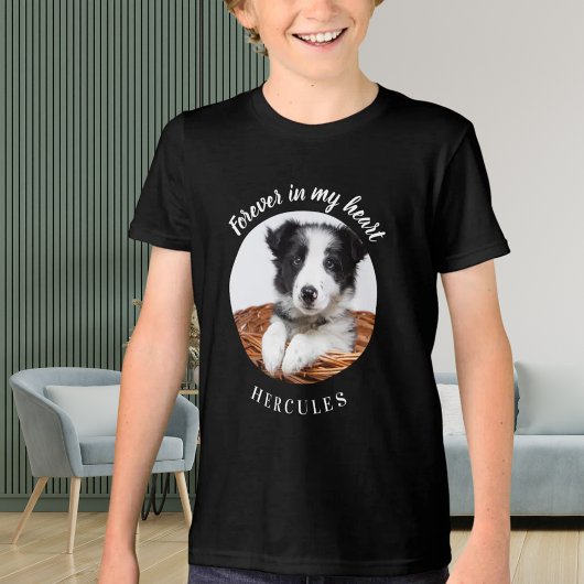 Dog memorial black photo love  トライブレンドＴシャツ