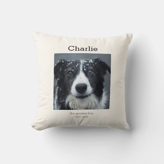 Dog Memorial Cushion Pet Remembrance Throw Pillow クッション (正面)