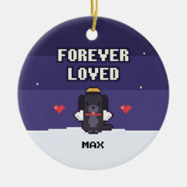 Dog Memorial Ornament Forever Loved Pixel Art セラミックオーナメント