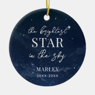 Dog Memorial Photo Brightest Star in the Sky セラミックオーナメント