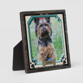 DOG Memorial PHOTO Plate Paw Print Onハート フォトプラーク (正面)