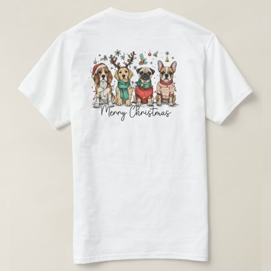 Dog Merrry Christmas Tシャツ (デザイン裏面)