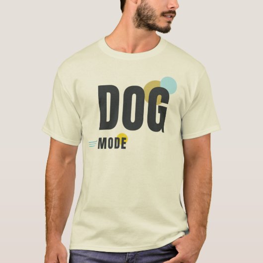 DOG MODE | モダンな犬好きのためのグラフィックデザイン Tシャツ (正面)