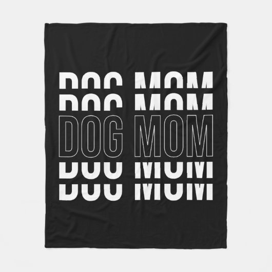 DOG MOM -おもしろい Mom Tシャツ フリースブランケット (正面)