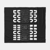 DOG MOM -おもしろい Mom Tシャツ フリースブランケット (正面(横))