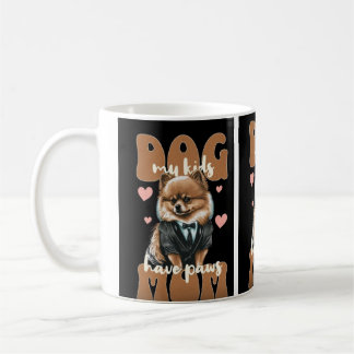 Dog Mom マグカップ - ハート&パウデザイン - かわいいペットラバー