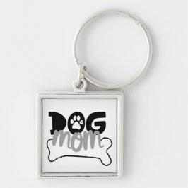 Dog Mom – 犬が家族のフォストであることについての骨の引用文 キーホルダー
