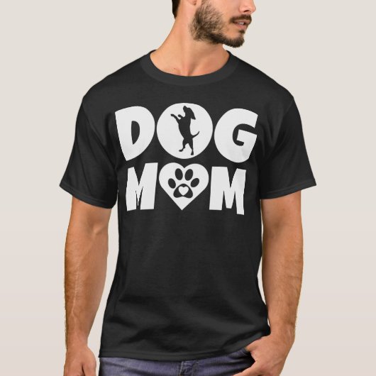 Dog Mom - 犬好きなママへの母の日ギフト Tシャツ (正面)