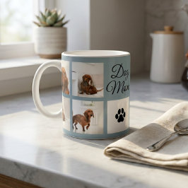 Dog Mom 肉球プリント 8枚の写真 カスタム コーヒーマグカップ
