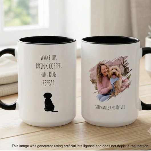 Dog Mom 起きる コーヒー 飲む 繰り返す マグカップ