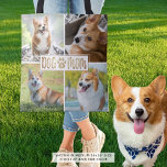 DOG MOM 4 Photo Collage Paw印刷ハート トートバッグ<br><div class="desc">あなたの犬や子犬の4つの写真と可愛い黄金の茶色のタイポグラフィのタイトルを示すフォトコラージトートバッグを作成するDOG MOM犬の前足のプリントとフロントのハートでアクセント。背面は選択した無地の編集可能な色（サンプルは黄金色の茶色）。変更：背景色を変更し、スタイル付きのグラフィックス背景を選択し、編集(EDIT)で文字を追加する。アシスタンス：救済デザインの変更やカスタマイズ、色の変更、サイズ変更、他の製品へのデザインの転送など連絡、下記のZazzleチャットメッセージタブを介してデザイザBEFORE ORDERINGまたは電子メールmakeitaboutyoustore@gmail.com.</div>