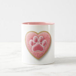 Dog Mom Ceramic Coffee Mug | Heart Paw Print ツートーンマグカップ