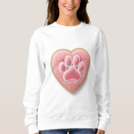 Dog Mom Chenille Embroidery Sweatshirt | Heart Paw スウェットシャツ