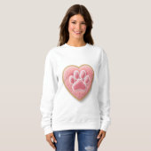 Dog Mom Chenille Embroidery Sweatshirt | Heart Paw スウェットシャツ (正面フル)