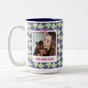 Dog Mom Club 誕生日ギフト オーナー写真入りカスタムギフト ツートーンマグカップ