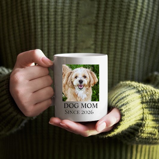 Dog Mom Custom Dog Photo コーヒーマグカップ