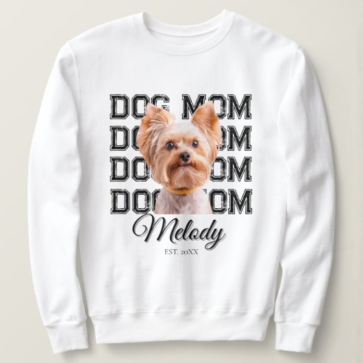 Dog Mom Custom Dog Photo スウェットシャツ (デザイン正面)