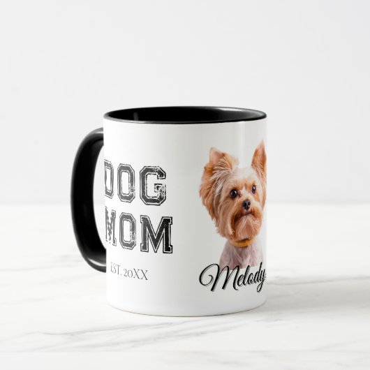 Dog Mom Custom Dog Photo マグカップ (正面左)