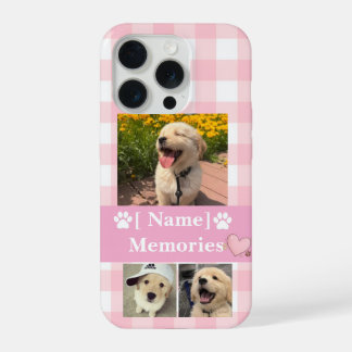 Dog Mom Custom Name Photo Collage Memories iPhone 15 Proケース