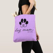  dog mom customizable lilac トートバッグ (クローズアップ)