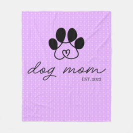 dog mom customizable lilac フリースブランケット