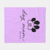  dog mom customizable lilac フリースブランケット (正面(横))