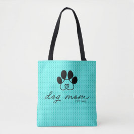 dog mom customizable mint green トートバッグ