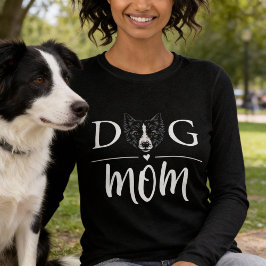 Dog Mom Cute Border Collie トライブレンドＴシャツ