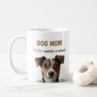 Dog Mom Cute Puppy Coffee Quote Design コーヒーマグカップ