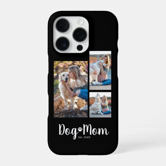 Dog Mom Established スクリプト ブラック 3 写真 iPhoneケース (裏面)