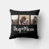 Dog Mom Established Elegant Script Black 3 Photo  クッション (裏面)