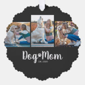 Dog Mom Established Modern Script Black 3 Photo  オーナメントカード (正面)