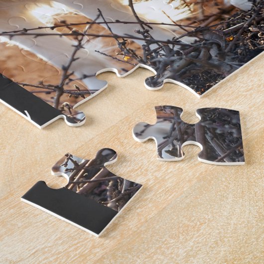 Dog Mom Established Modern Script Black 3 Photo  ジグソーパズル (側面)