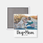 Dog Mom Established Photo Gift Magnet マグネット (正面/裏面)