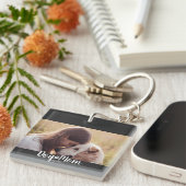 Dog Mom Established Script Photo キーホルダー (正面右)