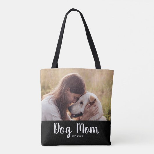 Dog Mom Established Script Photo トートバッグ (裏面)