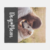 Dog Mom Established Script Photo フリースブランケット (正面(横))