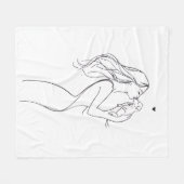Dog Mom Fleece Blanket Minimalist Pet Lover フリースブランケット (正面(横))