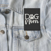 Dog Mom Floral Paw Print Cute Design for Dog Lover 缶バッジ (インサイチュ)