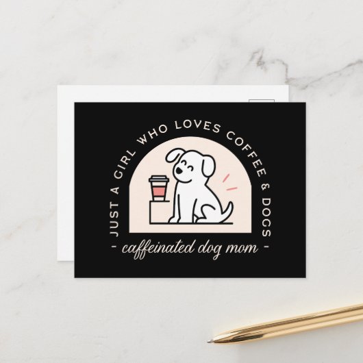 Dog mom funny coffee lovers girly quotes ポストカード (正面/裏面インサイチュ)