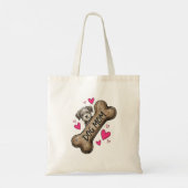 Dog Mom Gray Dog Bone Tote Bag トートバッグ (裏面)