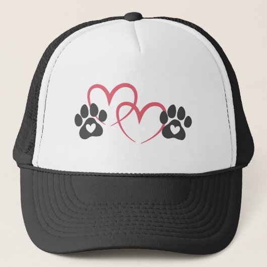 Dog Mom Heart Paws Art | Rescue Dogs Lover Mama キャップ (正面)