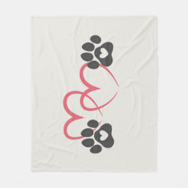 Dog Mom Heart Paws Art | Rescue Mama Dogs Lover フリースブランケット