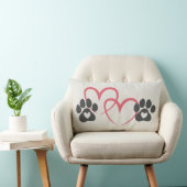 Dog Mom Heart Paws Art | Rescue Mama Dogs Lover ランバークッション (椅子)
