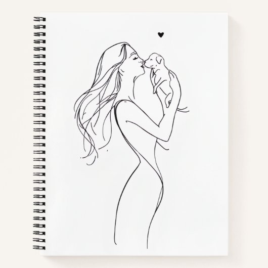 Dog Mom Journal Notebook Minimalist Pet Lover ノートブック (正面)