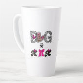 Dog Mom Leopard Heart Mug -Mom Lover Gift  カフェラテマグ (左アングル)