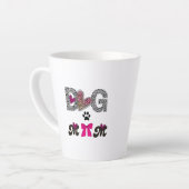Dog Mom Leopard Heart Mug -Mom Lover Gift  カフェラテマグ (左アングル)