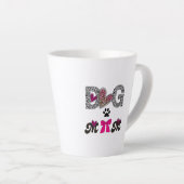 Dog Mom Leopard Heart Mug -Mom Lover Gift  カフェラテマグ (右アングル)